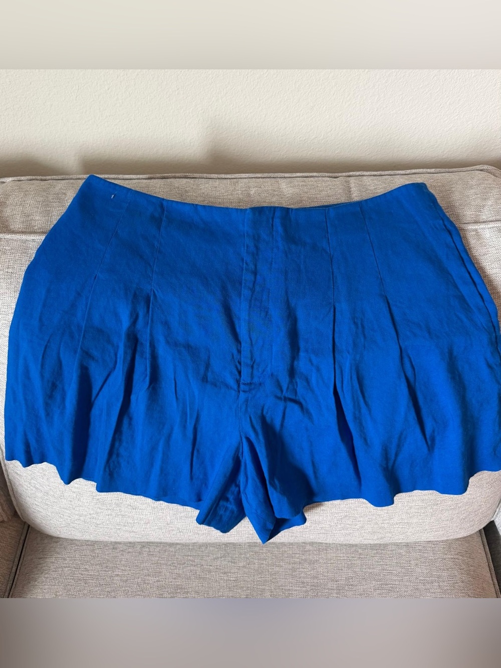 Antonio Melani Tropez High Rise Flat Front Pleated Coordinating Shorts Blue